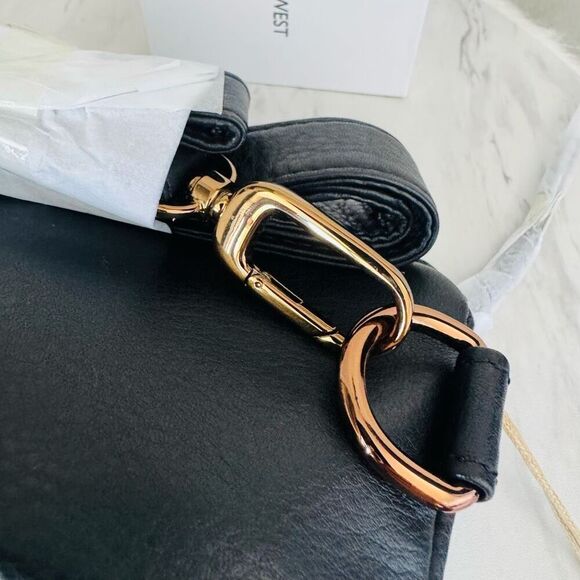 HOBO Fern Studded Leather Belt Bag Fanny Pack Crossbody, Black/Rose Gold NWT - Picture 15 of 15